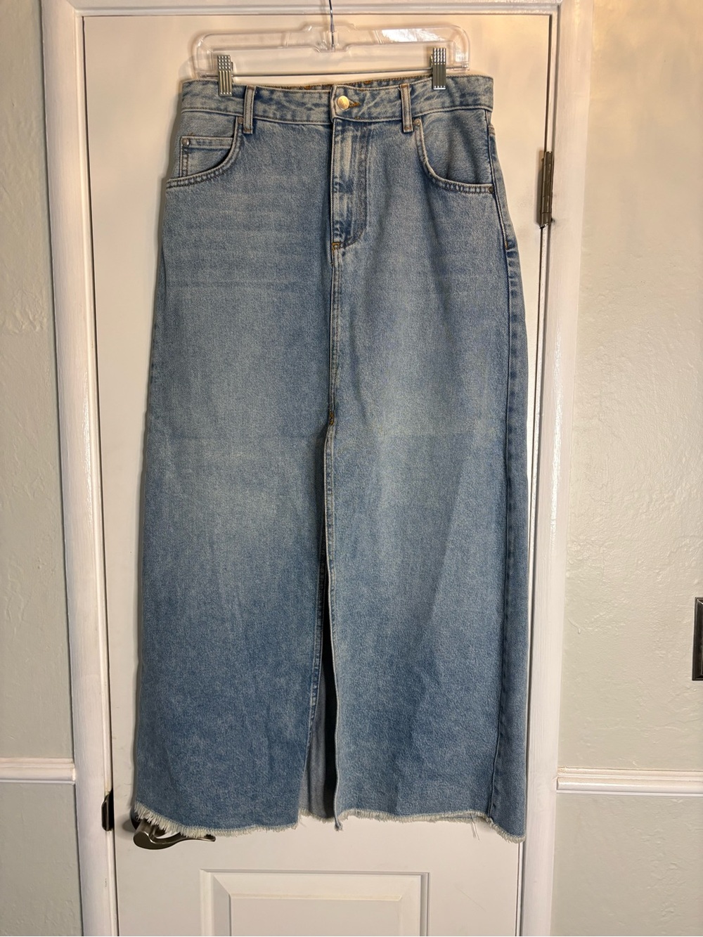Anthropologie/Pilcro Skirt Light Wash Blue Denim - Size 10